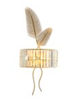HDC American Gold Crystal Wall Lamps Bedroom Living Room Bedside Nordic Palm Leaf Luxury Study Decor Wall Sconces