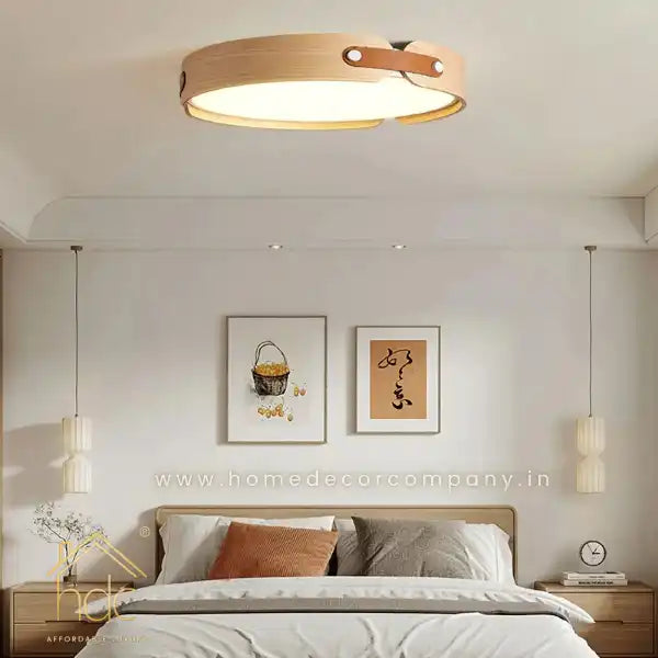 Hdc Luxury Japanese Style Circular Ceiling Light for Bedroom, Living Room