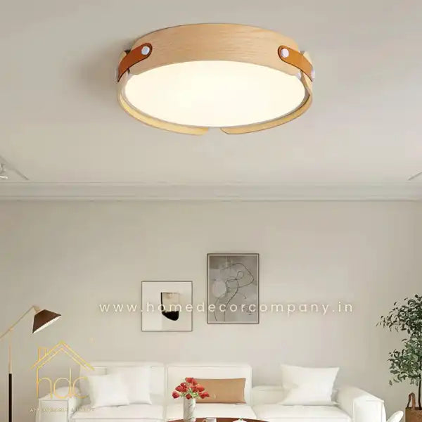 Hdc Luxury Japanese Style Circular Ceiling Light for Bedroom, Living Room