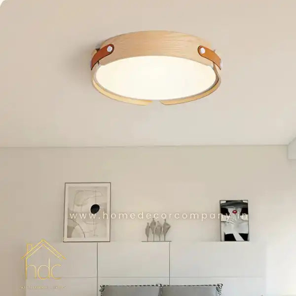 Hdc Luxury Japanese Style Circular Ceiling Light for Bedroom, Living Room