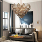 HDC 800mm Postmodern Luxury Smoky Grey Glass Chandelier Living Room