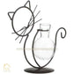 HDC Cat Glass Planter Vase Holder, Plant Terrarium Metal Stand for Hydroponics Plants Home Garden Decoration Ideas Modern