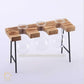 HDC Indoor Propagation Station Wooden Stand With 3 Bulb-Shaped Glass Vases Test Tube (Style 3)