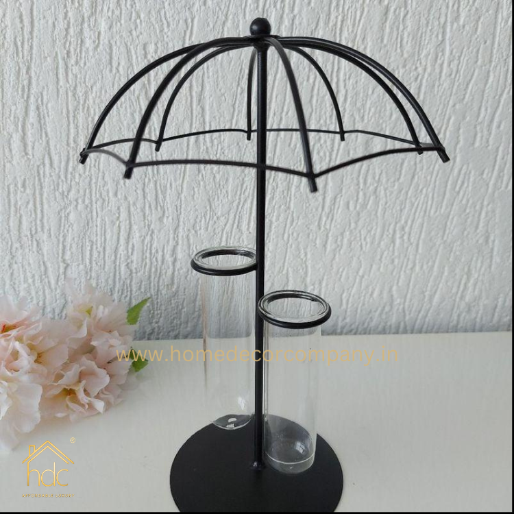 HDC Umbrella Style Flower Vases Decorative Decoration Vase Lines Minimalist Abstract Iron Vases Decor
