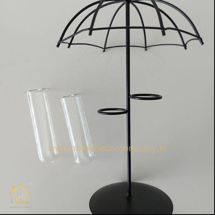 HDC Umbrella Style Flower Vases Decorative Decoration Vase Lines Minimalist Abstract Iron Vases Decor
