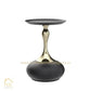 HDC Round Side Tables ,Small Metal Side Table, Modern Decorative Pedestal Table for Living Room Bedroom(Black & Gold)
