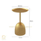 HDC Metal Side Table Tray, Small Accent Table Nightstand for Bedside Or Sofa, Round Bar Table Coffee Table for Living Room, Bedroom, Home, Office (Color : GOLDEN)