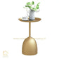 HDC Metal Side Table Tray, Small Accent Table Nightstand for Bedside Or Sofa, Round Bar Table Coffee Table for Living Room, Bedroom, Home, Office (Color : GOLDEN)