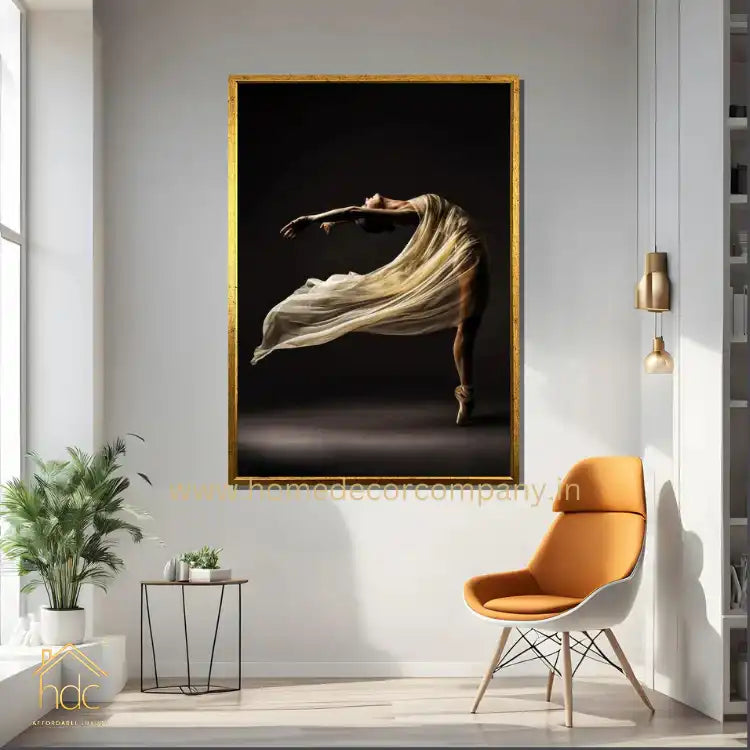 Hdc Graceful Ballet Dancer Canvas Painting Gift Elegant Dance Art for Home and Living Room Decor