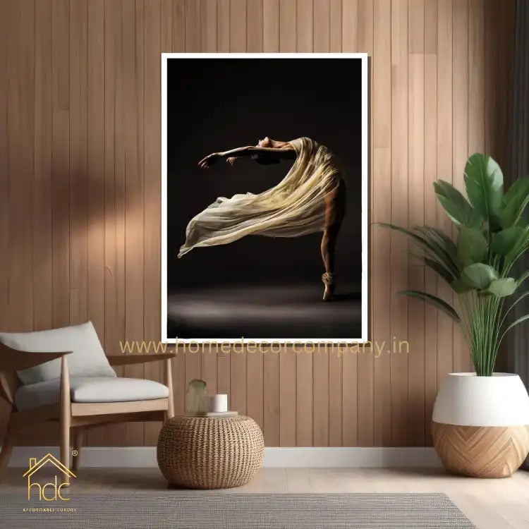 Hdc Graceful Ballet Dancer Canvas Painting Gift Elegant Dance Art for Home and Living Room Decor