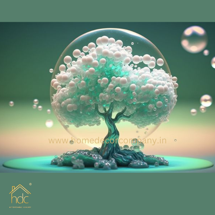Hdc Creative Decorative Painting Of White Bubble Tree Modern Living Room Frames Picture Wall Art Large Hanging Painting