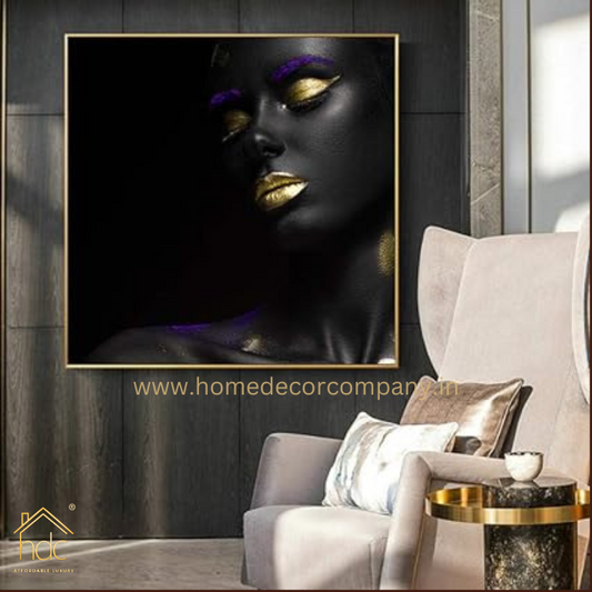 Hdc Black Women Beauty Prints African American Girls Canvas Wall Art Decor for Home Living Room Bedroom Porch