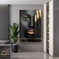 Hdc Sexy Gold Lip Black Woman Figure Canvas Painting Wall Art Posters for Living Room Home Wall Decor