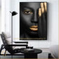 Hdc Sexy Gold Lip Black Woman Figure Canvas Painting Wall Art Posters for Living Room Home Wall Decor