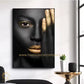 Hdc Sexy Gold Lip Black Woman Figure Canvas Painting Wall Art Posters for Living Room Home Wall Decor