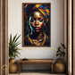 Hdc African Women face Abstract Canvas painting with frame Big Size Wall Art for living room, Bedroom, Drawing room, Hotels