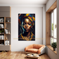 Hdc African Women face Abstract Canvas painting with frame Big Size Wall Art for living room, Bedroom, Drawing room, Hotels