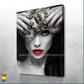 Hdc Modern Sexy Woman With Red Lips and Dollars Canvas Paintings on the Wall Art Posters and Prints Pictures for Home Decoration