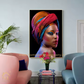 Hdc African Art Woman Wearing a Vibrant and Colorful head Wrap Fashion  Canvas Print Light Luxury Painting Wall Home Decoration
