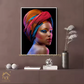 Hdc African Art Woman Wearing a Vibrant and Colorful head Wrap Fashion  Canvas Print Light Luxury Painting Wall Home Decoration