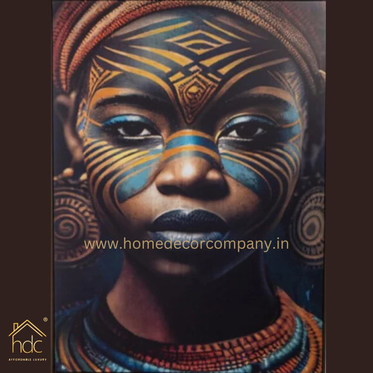 Hdc Modern Wall Art Depicting an Indigenous Girl With its Cultural Ornaments Canvas Wall Art