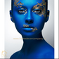Hdc Gold Blue Sexy Woman Portrait Print on Canvas Wall Art Decor Poster and Painting Modern Wall Art Picture for Bed Room Decor