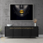Hdc Golden Lips Framed Canvas, Black Woman Wall Art, Trendy Wall Art, Girl with Earring Canvas, Luxury Gold Liquid Drops White Framed Canvas