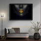 Hdc Golden Lips Framed Canvas, Black Woman Wall Art, Trendy Wall Art, Girl with Earring Canvas, Luxury Gold Liquid Drops White Framed Canvas