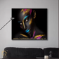 Hdc Abstract Decor Prints Art Craft Modern Home Paintings African Woman Adorned With Striking Black and Blue Makeup Wall Art