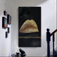 Hdc High Quality Modern Golden Close-up Image of a Woman's Lips Sexy Lips Black and Gold Canvas Art Print Wall Painting for Decor