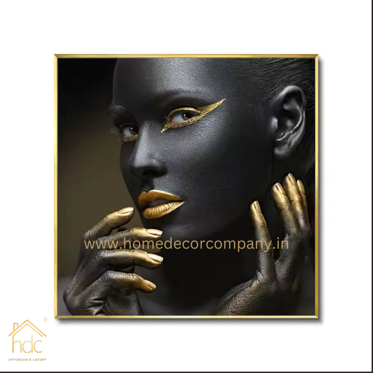 Hdc Living Room Bed Room Decorative Print Crystal Porcelain African Women Poster Artwork Black Art Paintings