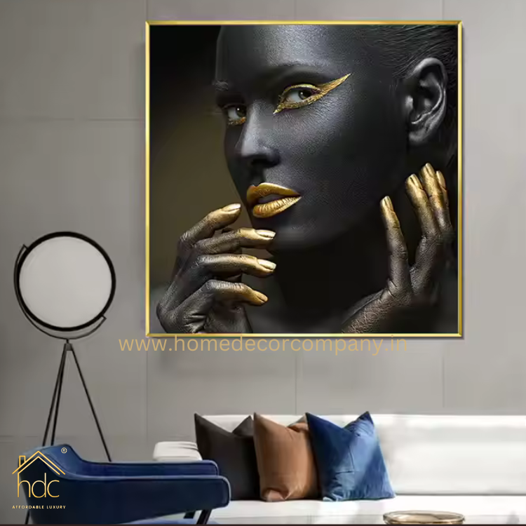 Hdc Living Room Bed Room Decorative Print Crystal Porcelain African Women Poster Artwork Black Art Paintings