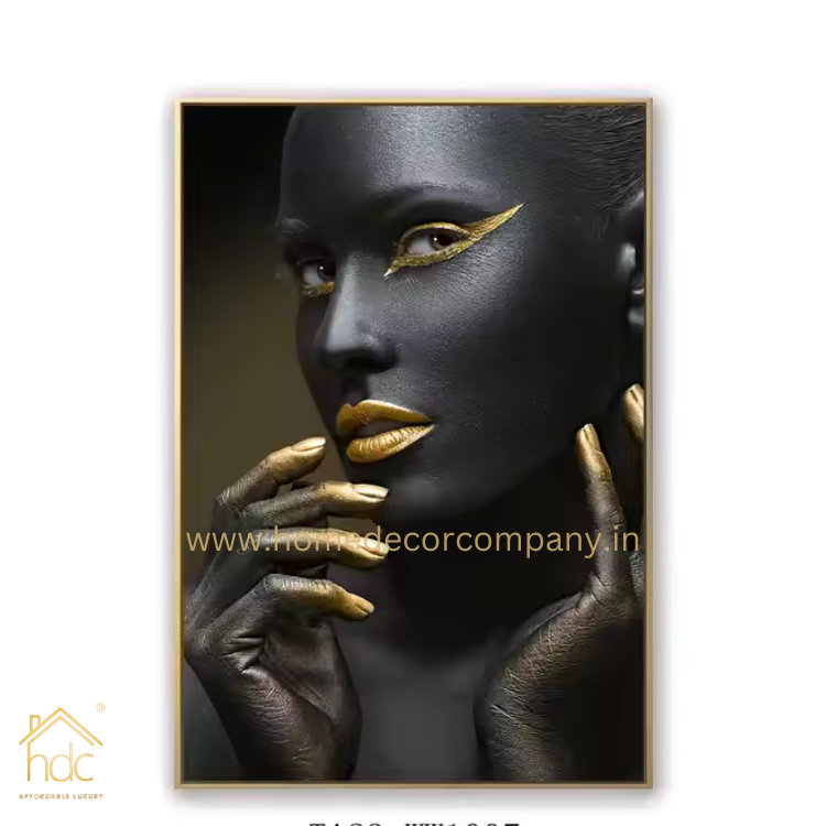 Hdc Living Room Bed Room Decorative Print Crystal Porcelain African Women Poster Artwork Black Art Paintings