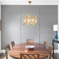 Hdc 400mm Luxury Golden Metal Glass Chandelier For Foyer, Dining, Living Room
