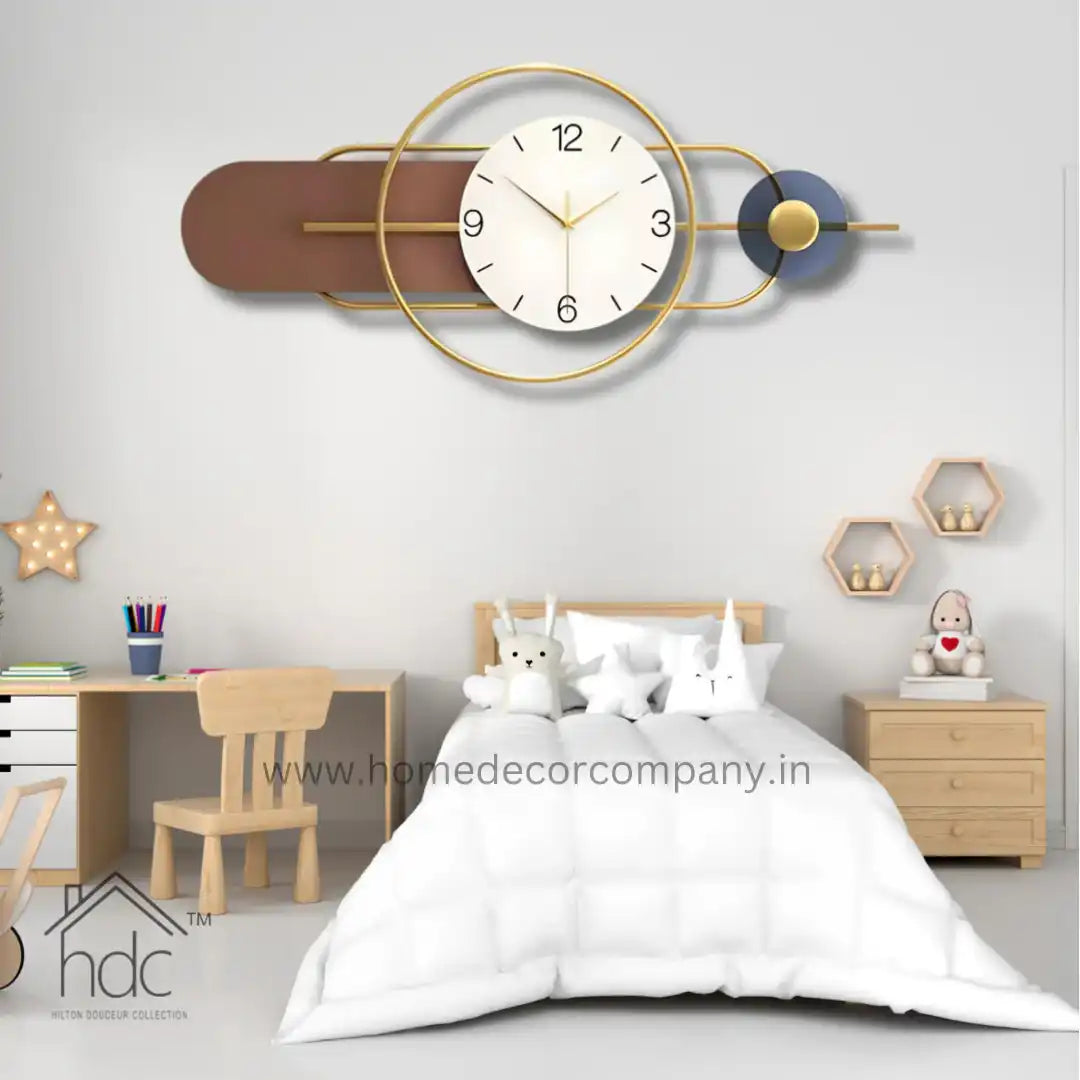 Hdc Modern Design Luxury Geometric Multi-tone Designer Wall Clock