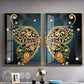 Hdc Modern Crystal Glass Painting Set - Pack of 2, 16x24 Inches Panels with Golden Frame
