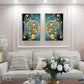 Hdc Modern Crystal Glass Painting Set - Pack of 2, 16x24 Inches Panels with Golden Frame
