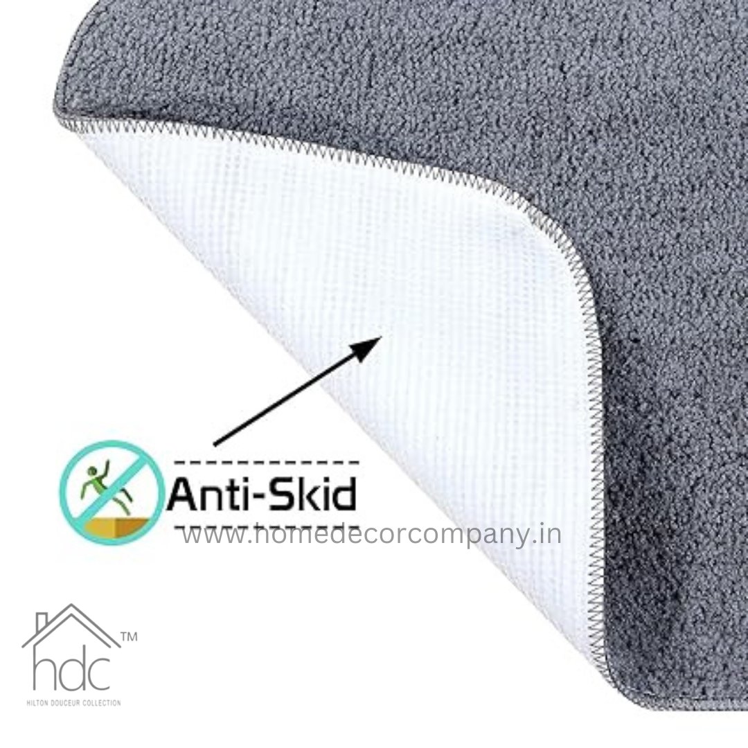Hdc 40*60, 50*80 CM Anti Slip Microfiber Bath Mat Colour (Grey)