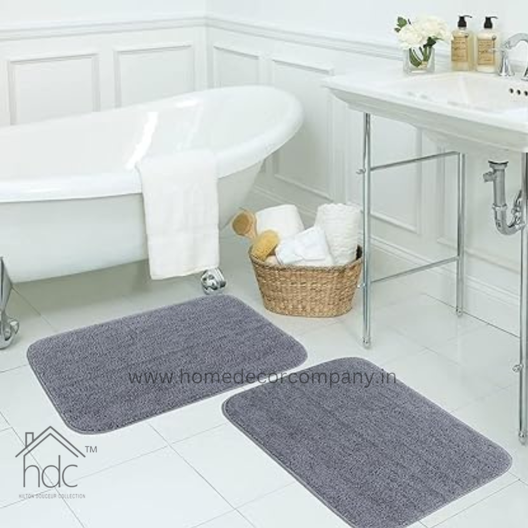 Hdc 40*60, 50*80 CM Anti Slip Microfiber Bath Mat Colour (Grey)