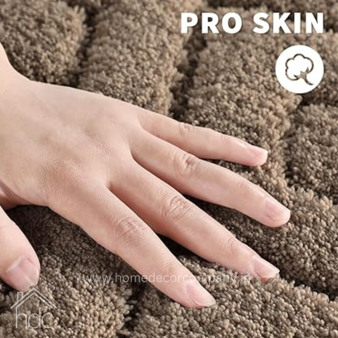 Hdc 40*60, 50*80 CM Bathroom Rugs Floor Mat Fluffy Ultra Absorbent Shower Rug for Bathtub or Sink, Non Slip Bath Mats, Machine Washable, High Density Colour (Brown)