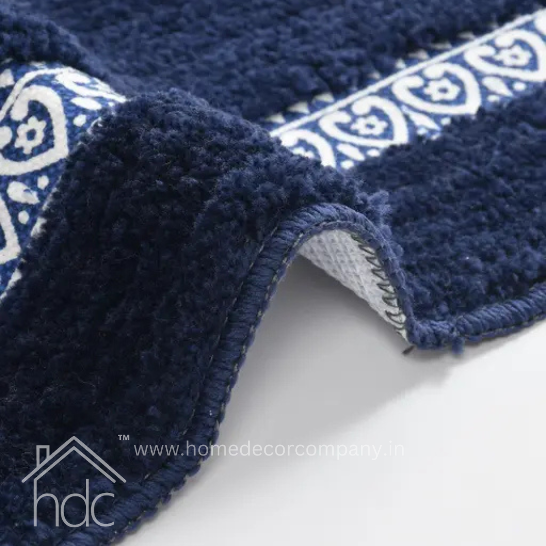 Hdc 40*60, 50*80 CM Modern Super Soft  Microfibre Solid Bath Mat 2000 GSM Super Absorbent Anti Skid Mats for Bathroom Mat/Bedroom/Kitchen/Door Mat/Floor Mat Colour (Blue)