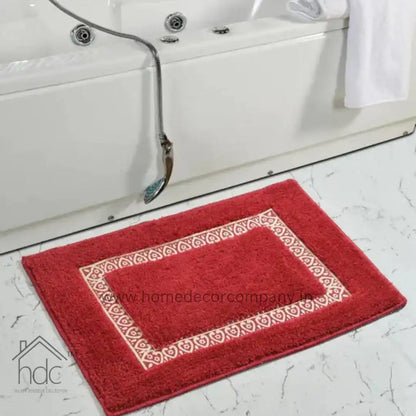 Hdc 40*60, 50*80 CM Modern Super Soft  Microfibre Solid Bath Mat 2000 GSM Super Absorbent Anti Skid Mats for Bathroom Mat/Bedroom/Kitchen/Door Mat/Floor Mat Colour (Red)