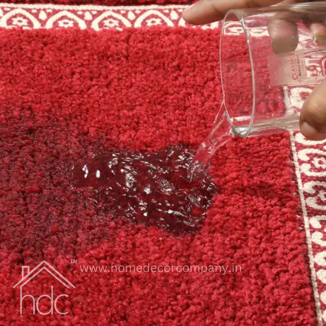 Hdc 40*60, 50*80 CM Modern Super Soft  Microfibre Solid Bath Mat 2000 GSM Super Absorbent Anti Skid Mats for Bathroom Mat/Bedroom/Kitchen/Door Mat/Floor Mat Colour (Red)