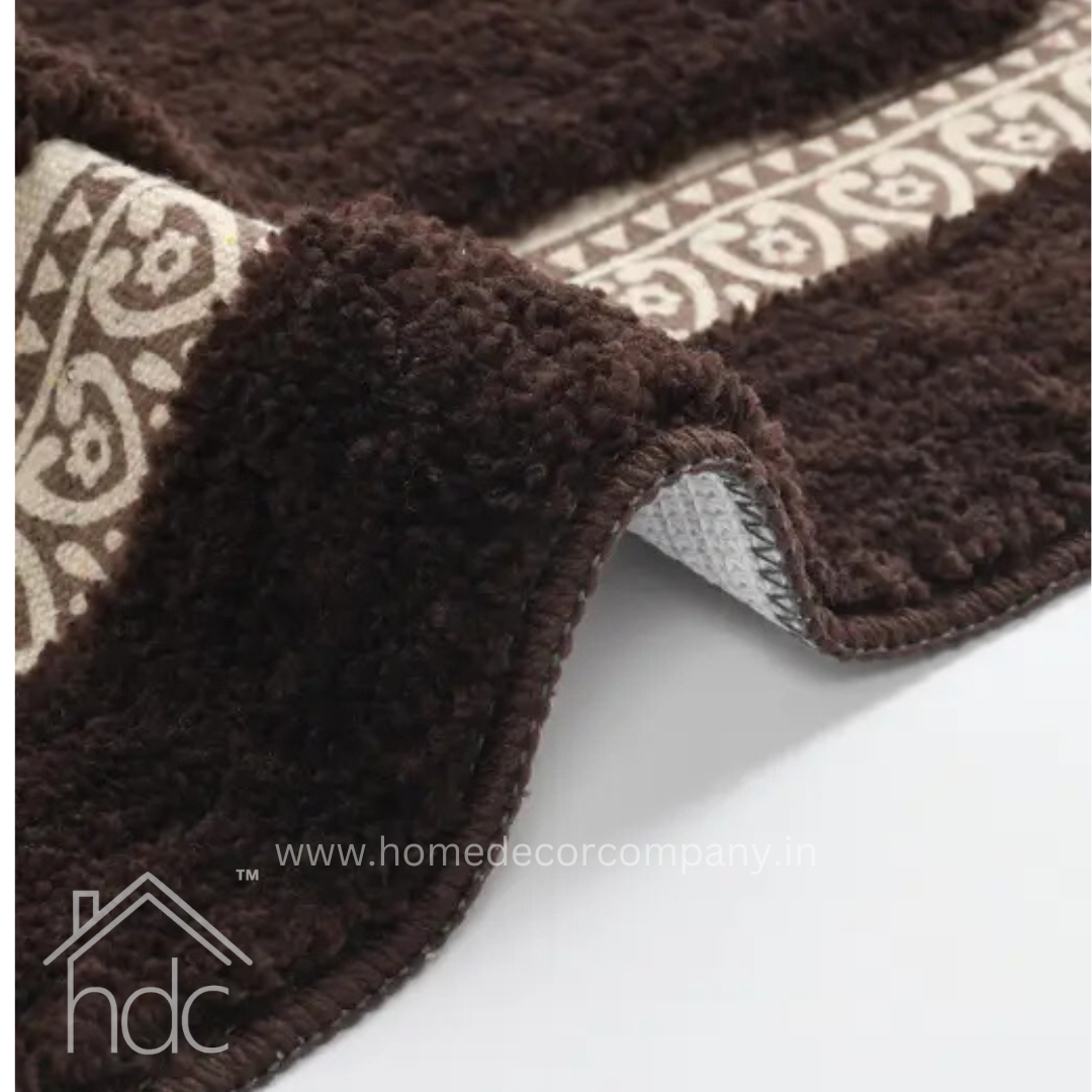Hdc 40*60, 50*80 CM Modern Super Soft  Microfibre Solid Bath Mat 2000 GSM Super Absorbent Anti Skid Mats for Bathroom Mat/Bedroom/Kitchen/Door Mat/Floor Mat Colour (Brown)