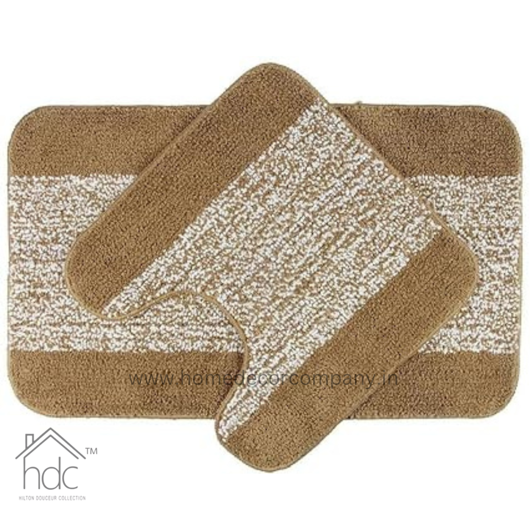 Hdc 40*60, 40*50 CM Modern Solid 1500 GSM A20 Microfiber Contour Mat Super Absorbent/Anti-Skid Contour Mats for Bathroom/Bedroom/Door Mat/Kitchen/Floor Mat (Beige)