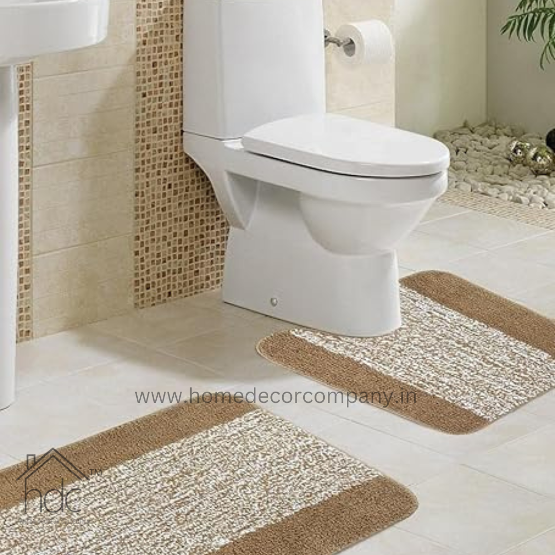Hdc 40*60, 40*50 CM Modern Solid 1500 GSM A20 Microfiber Contour Mat Super Absorbent/Anti-Skid Contour Mats for Bathroom/Bedroom/Door Mat/Kitchen/Floor Mat (Beige)