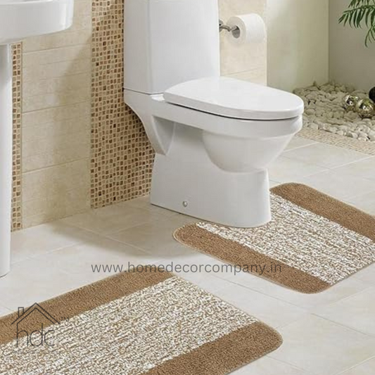 Hdc 40*60, 40*50 CM Modern Solid 1500 GSM A20 Microfiber Contour Mat Super Absorbent/Anti-Skid Contour Mats for Bathroom/Bedroom/Door Mat/Kitchen/Floor Mat (Beige)