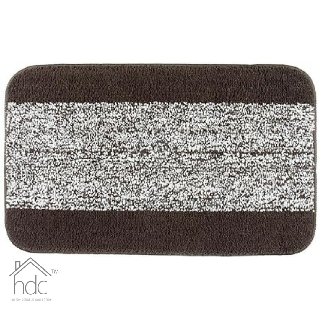 Hdc 40*60, 40*50 CM Modern Solid 1500 GSM A20 Microfiber Contour Mat Super Absorbent/Anti-Skid Contour Mats for Bathroom/Bedroom/Door Mat/Kitchen/Floor Mat (Brown)