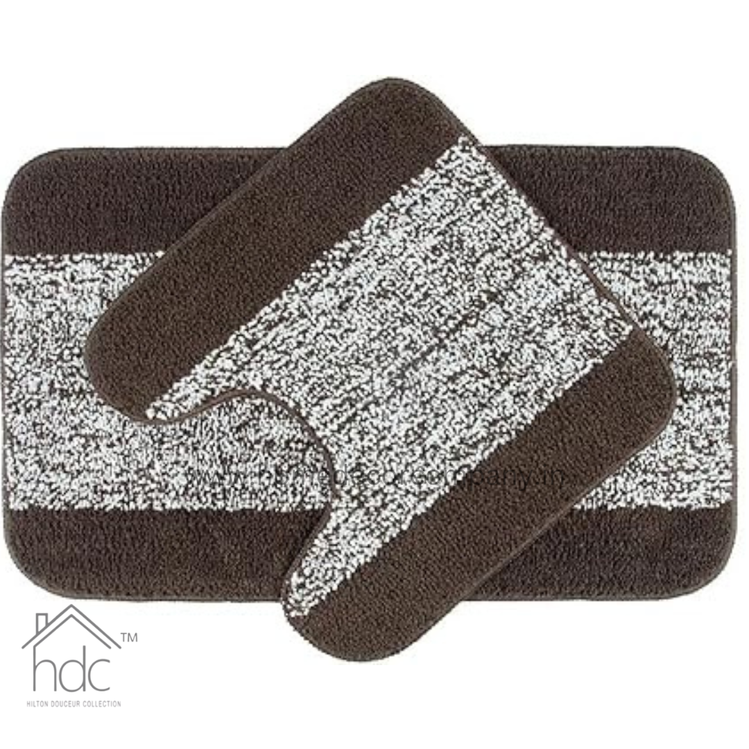 Hdc 40*60, 40*50 CM Modern Solid 1500 GSM A20 Microfiber Contour Mat Super Absorbent/Anti-Skid Contour Mats for Bathroom/Bedroom/Door Mat/Kitchen/Floor Mat (Brown)