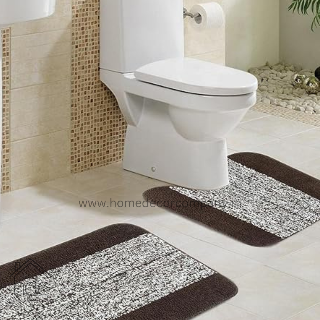 Hdc 40*60, 40*50 CM Modern Solid 1500 GSM A20 Microfiber Contour Mat Super Absorbent/Anti-Skid Contour Mats for Bathroom/Bedroom/Door Mat/Kitchen/Floor Mat (Brown)